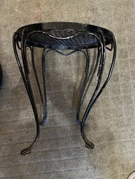 Fab Retro Wrought Iron Stool With Leatherette Cushion