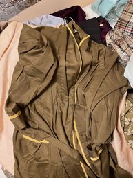 Brown With Cream Piping Lounge Robe By Diplomat