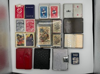 A Large Group Of Playing Cards, Bridge Sets Etc