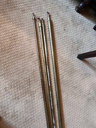 A Group Of 4 Vintage Metal /brass Window Poles
