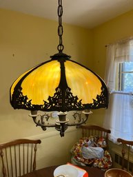 ART NOUVEAU Stunning Slag Glass Chandelier Possibly Bradley And Hubbard Excellent Condition
