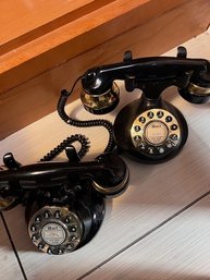 A Pair Of Vintage Converted Dial Telephones