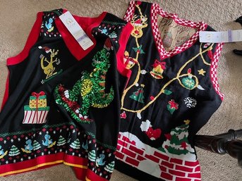 2 NWT Christmas Sweater Vests