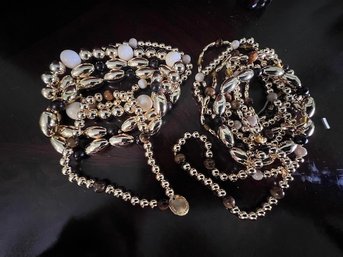 2 Sets Of Gold Beaded Cousin Claudine Bracelets