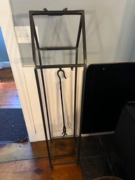 Wrought Iron Wood Holder And Fireplace Tool