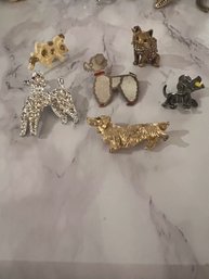 5 VINTAGE DOG PINS And 1 CAT!!