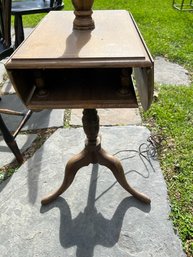 Antique Drop Leaf Side Table, See Photos