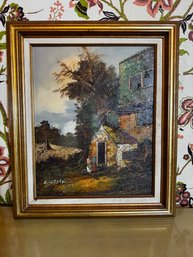 European Scene Gold Frame 16 X 20 Signed A Green