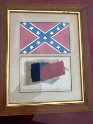RARE RARE ~ Civil War Confederate Flag  'a Part Of The Rebels Flag Found In Fort Pulaski'