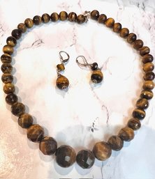 Tiger Eye Necklace And Earrings