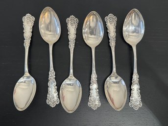 A Group Of 6 Sterling Silver Spoons 273 Grams