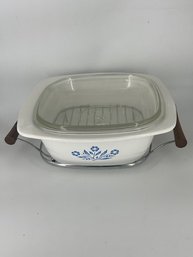 Corning Ware Cornflower Dutch Oven With Holder And Inner Rack