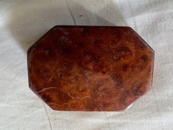 Octagonal Burl Wood Box Approx 4 X 6  And....