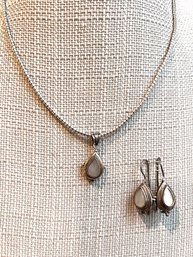 Sterling Silver Necklace And Earrings