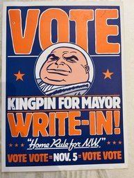 Vote Kingpin For Mayor Write In Poster