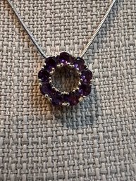 Amethyst Stone On Sterling Silver Chain