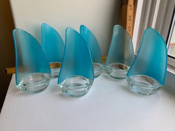 6 Turquoise Tea Lights