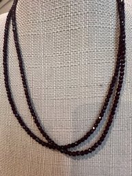Made In Italy Double Strand Of Beaded Garnet Necklaces