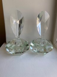 Pair Of Stunning Crystal Perfume Bottles  Approx 8 1/2' Tall