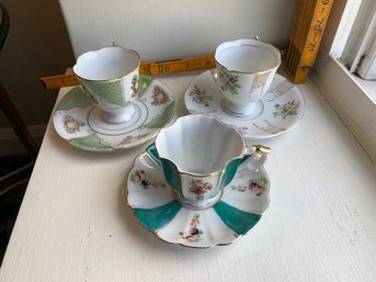 Group Of Three Occupied Japan Tea Cups And Saucers
