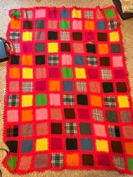 Fabulous 1970's Patchwork Sewn Quilt 1 Of 4 Single Coverlet