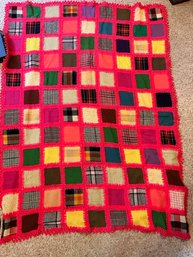 Fabulous 1970'S Patchwork Sewn Quilt 2 Of 4 Single Coverlet