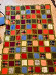 Fabulous 1970'S Patchwork Sewn Quilt 3 Of 4 Single Coverlet