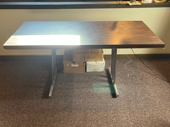 Exceptional Mid Century Table With Great Chrome Base 60' X 43'