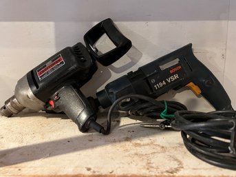 2 HAND HELD POWER DRILLS Craftsman And Bosch