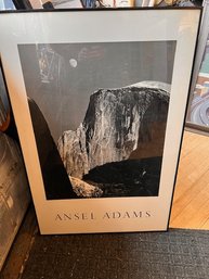 Framed Ansel Adams Poster 1985 Moon And Half Dome Yosemite Park Framed UV Glass