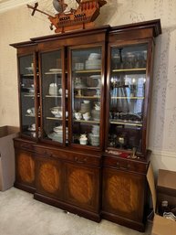 Mahogany Breakfront With Desk, Drawers And Multi Doors