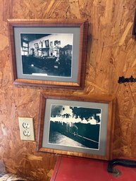 2 Black And White Framed Photos Bucket O' Blood Saloon