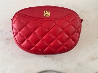 Retro Red Leather Quilted Cross Body