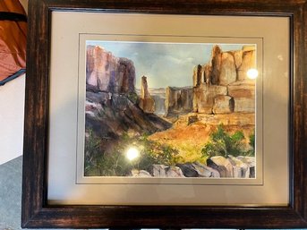 Watercolor By Susan Kessler 'canyon Lands Sunset' Approx 14 X 18'