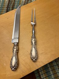 An Antique Silver Carving Set