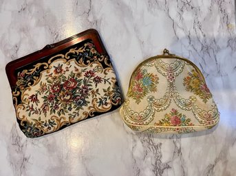2 European Frame Embroidered Bags