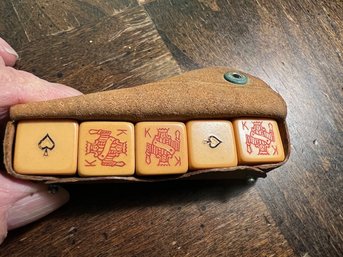 Leather Case With Vintage Dice Set