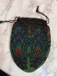 Made In France Beaded Shell For Bag STUNNING Peacock Pattern