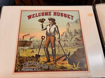 Welcome Nugget By TC Williams Co Caddy Crate Label Excellent Condition
