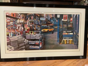 Framed Ken Keeley SN Limited Edition Times Square Subway Newstand