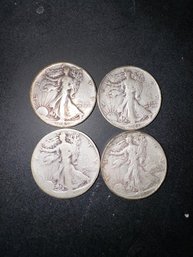 A Group Of 4 Walking Liberty Half Dollars  1945 And ? #17