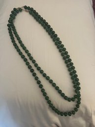 Stunning Pair Of Jade Beaded Necklaces 14kt Clasps