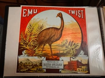 RARE!! Emu Twist Crate Caddy Label For David Dunlop