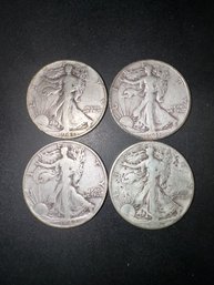 A Group Of 4 Walking Liberty Half Dollars 1941 And 1942