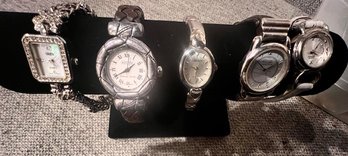 5 Wrist Watches Including 2 Ecclissi Sterling Silver And 2 Gruen