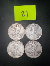 4 Group Of 4 Walking Liberty Half Dollars 1941 And 1942 #21