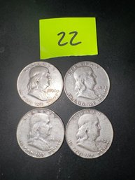 4  Liberty Half Dollars 1952 And 1954 #22