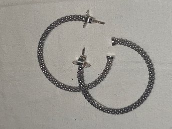 Pair Of Lagos Thin Sterling Silver Hoops