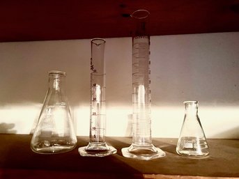 Group Of 4 Glass Beakers