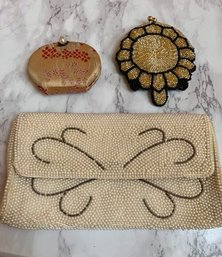 Group Of Three Vintage Evening Bags Made In Korea And Japan